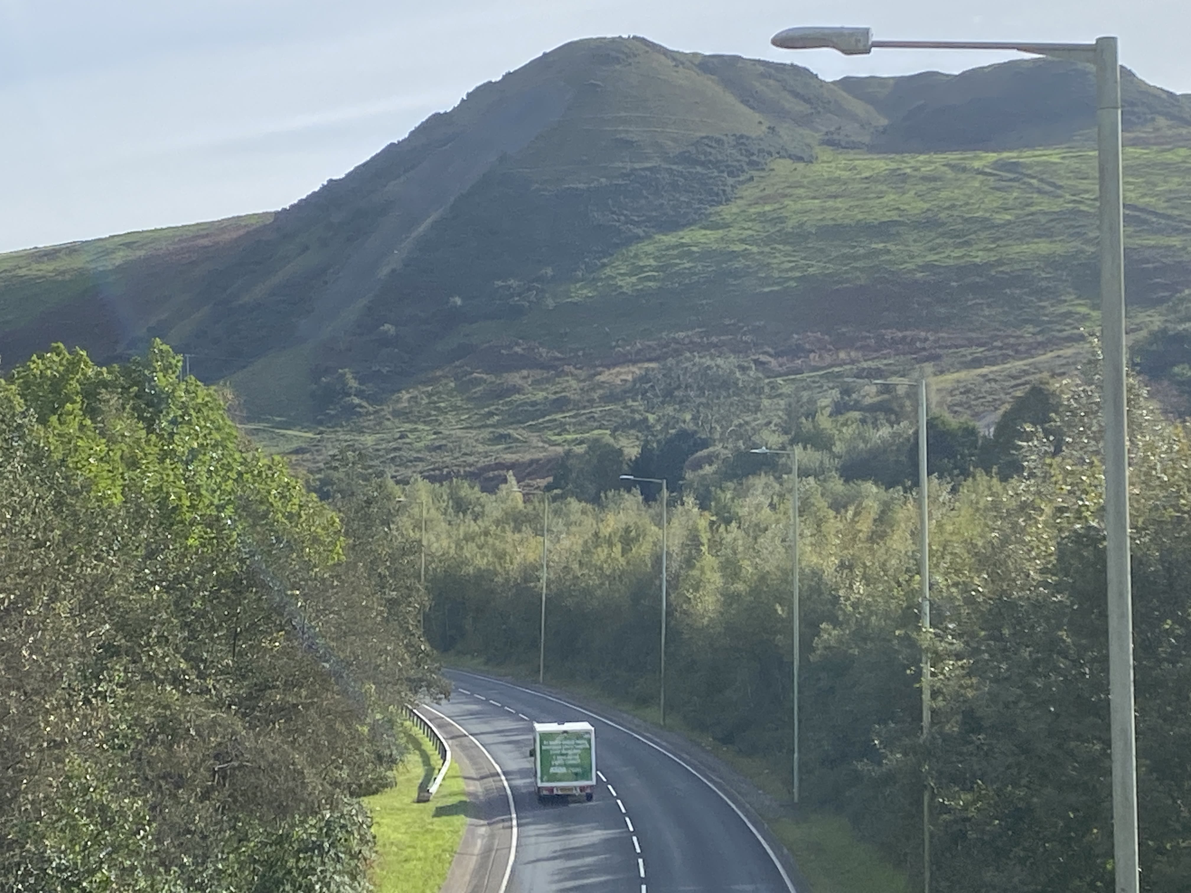 Pontygwaith tip looms above the bypass road.