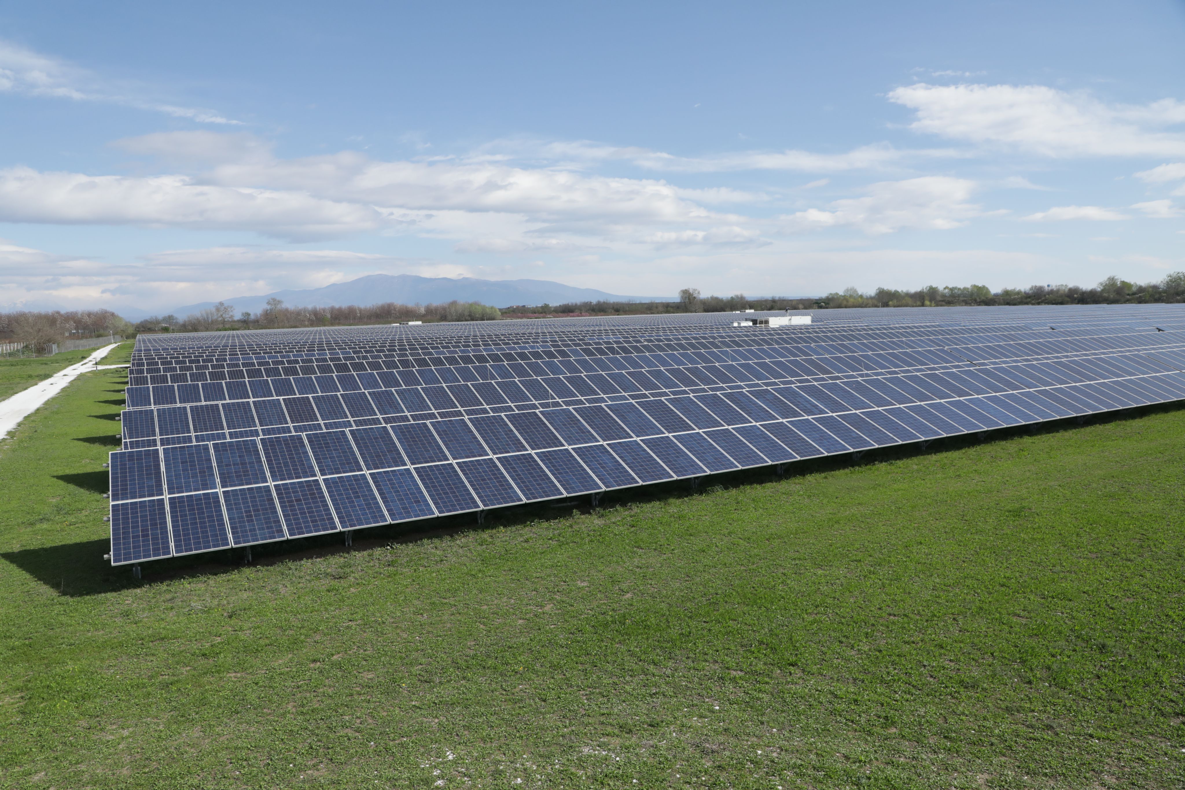 Solar panels at CTG's plant in Naousa, northern Greece.