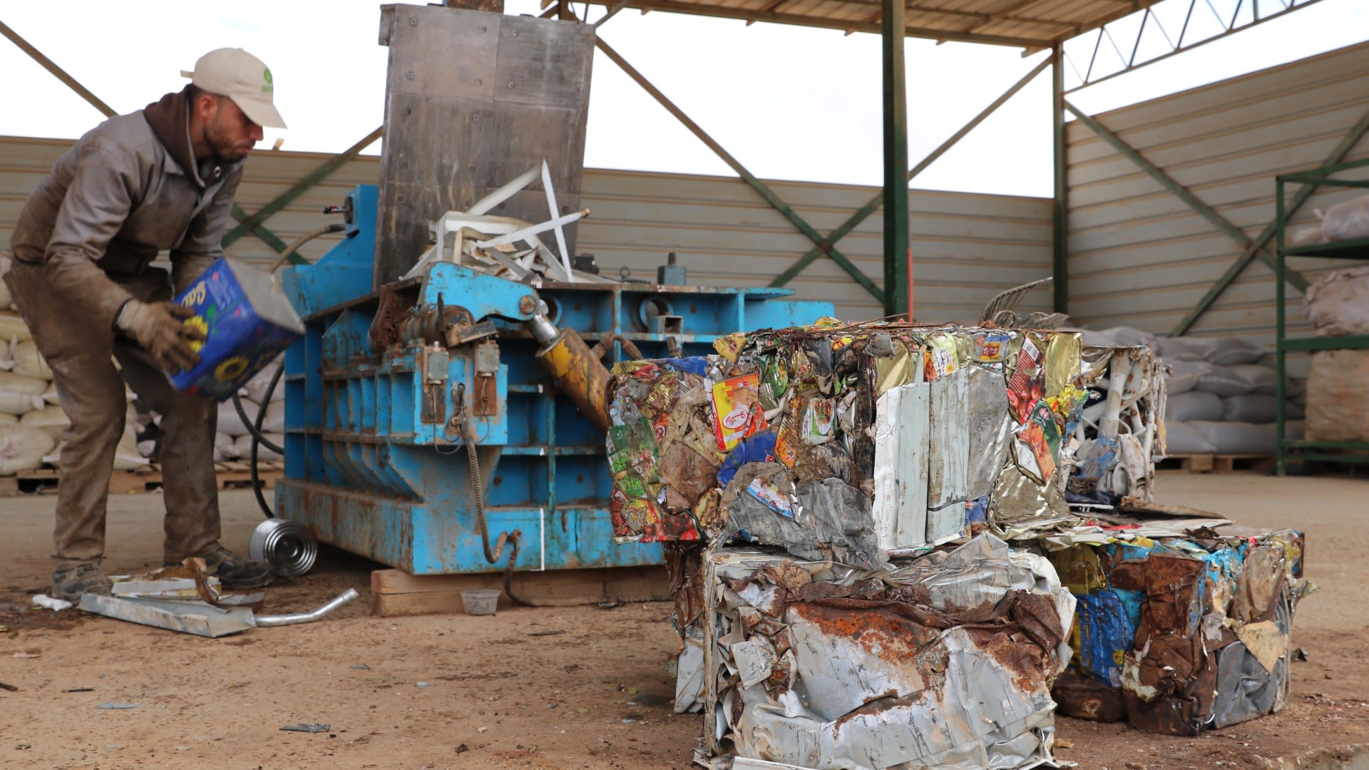 Materials are sorted and processed on-site.