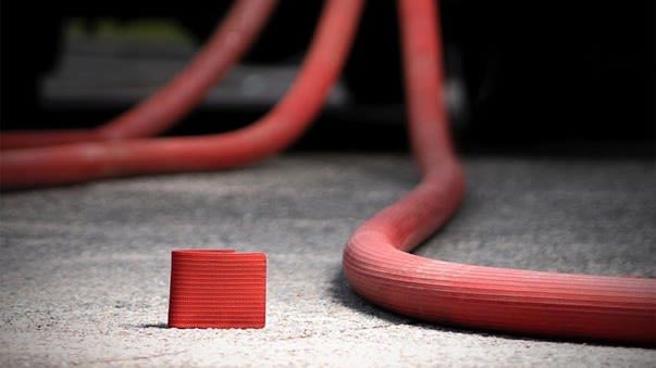 Firehoses can be repurposed into wallets and handbags.