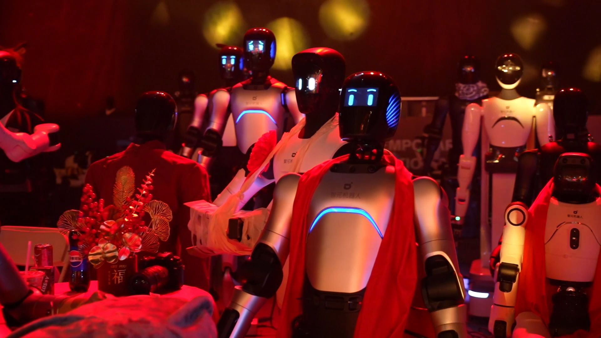 Robot audience at a gala in Shanghai.