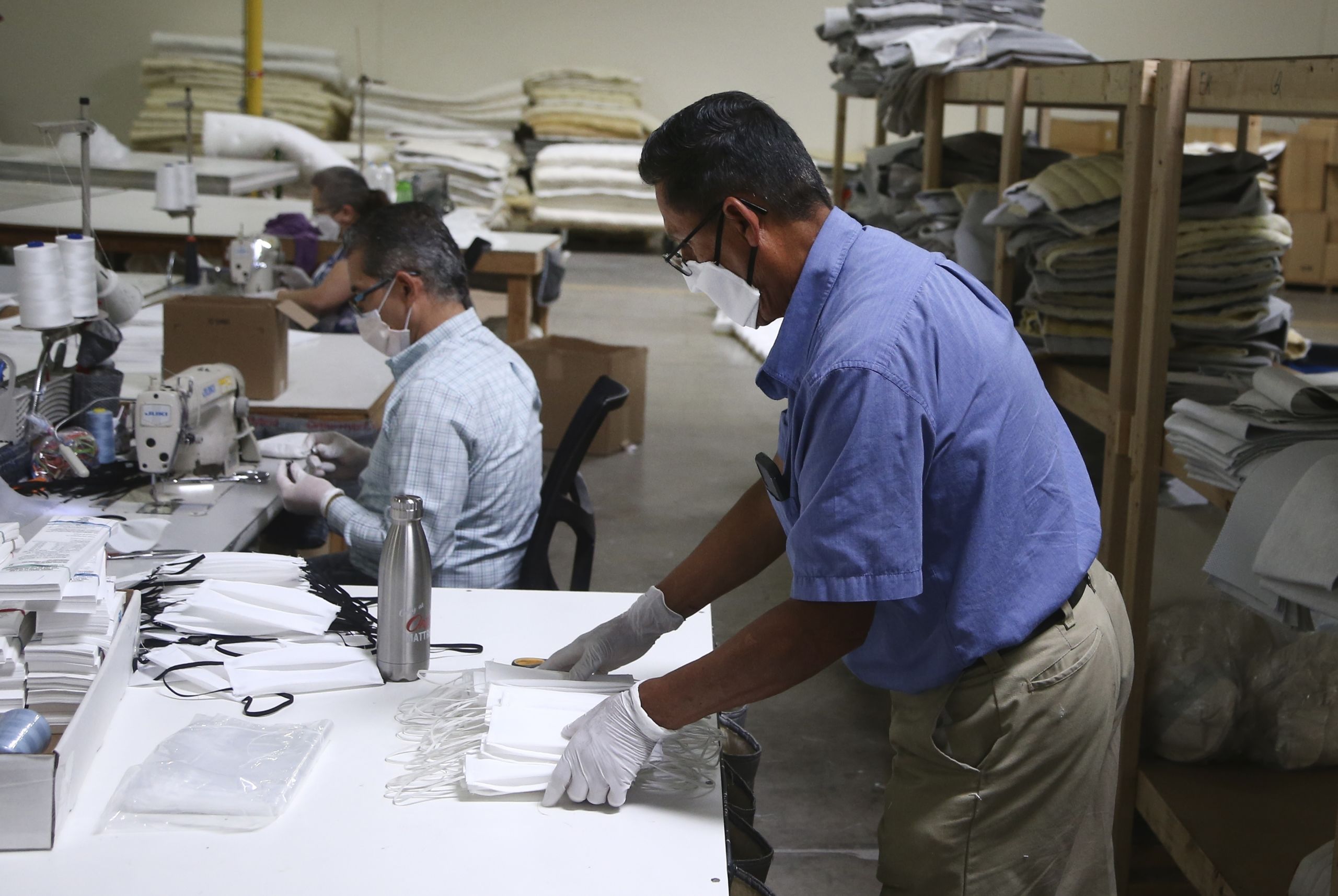 Mattress-makers produce face masks in Phoenix, U.S.