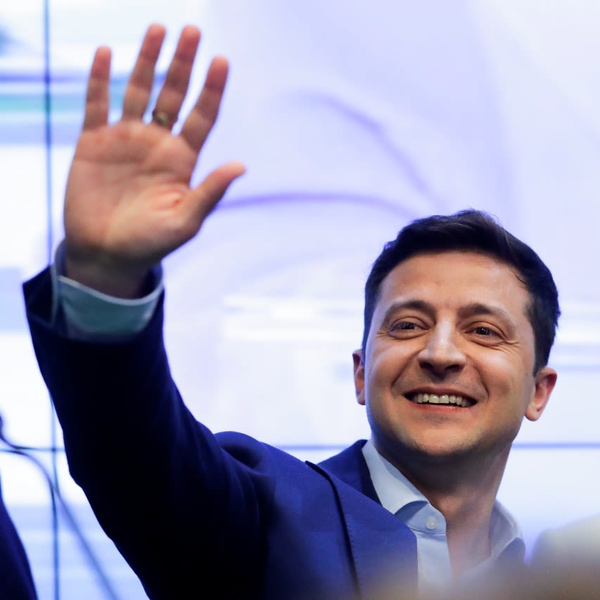 The new president was a TV comedian and actor, and once played the role of President of Ukraine in TV comedy show Servant of the People.
