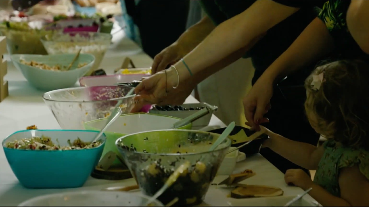 Wedding buffet browsers were surprised to find their food had been destined for wastage.