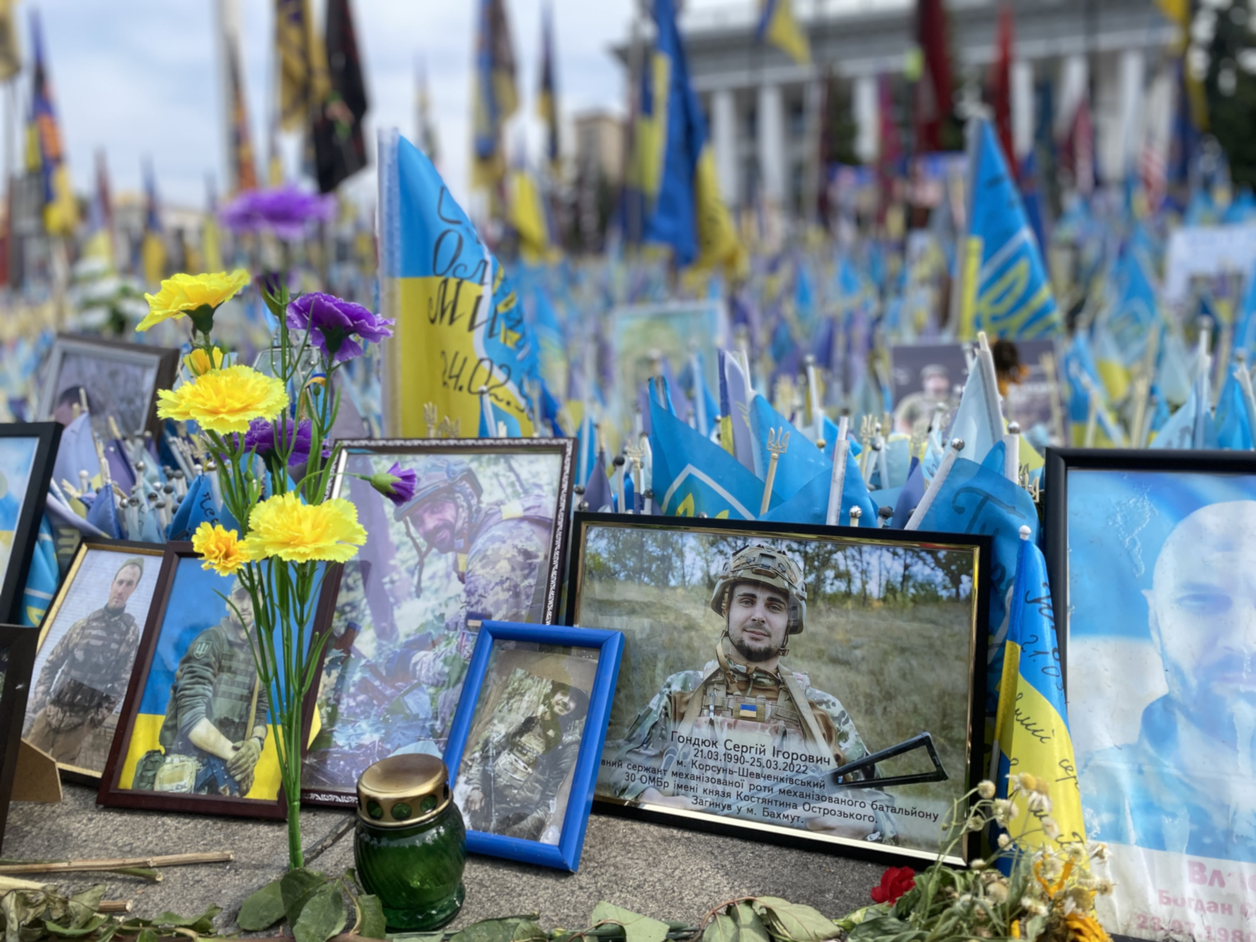 Memorials in Maidan Square.