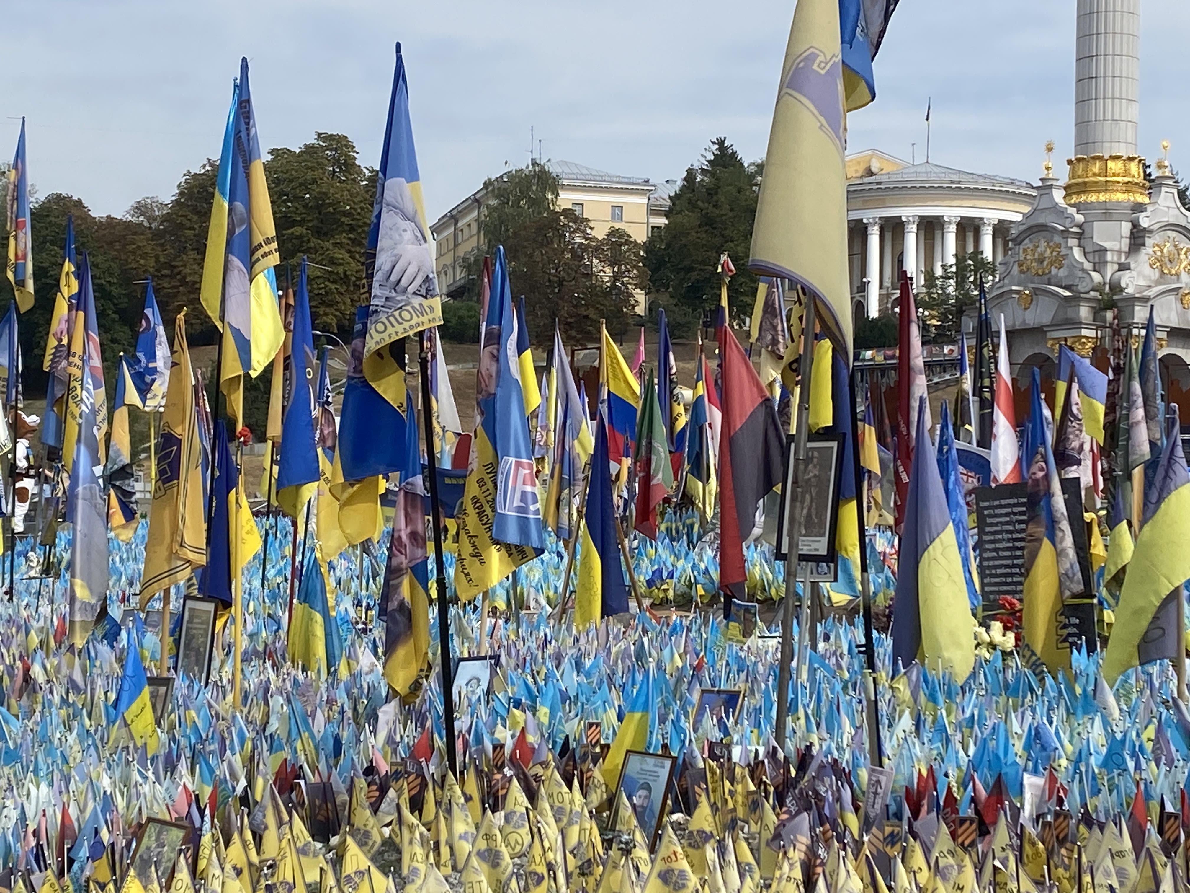 Memorials in Maidan Square.