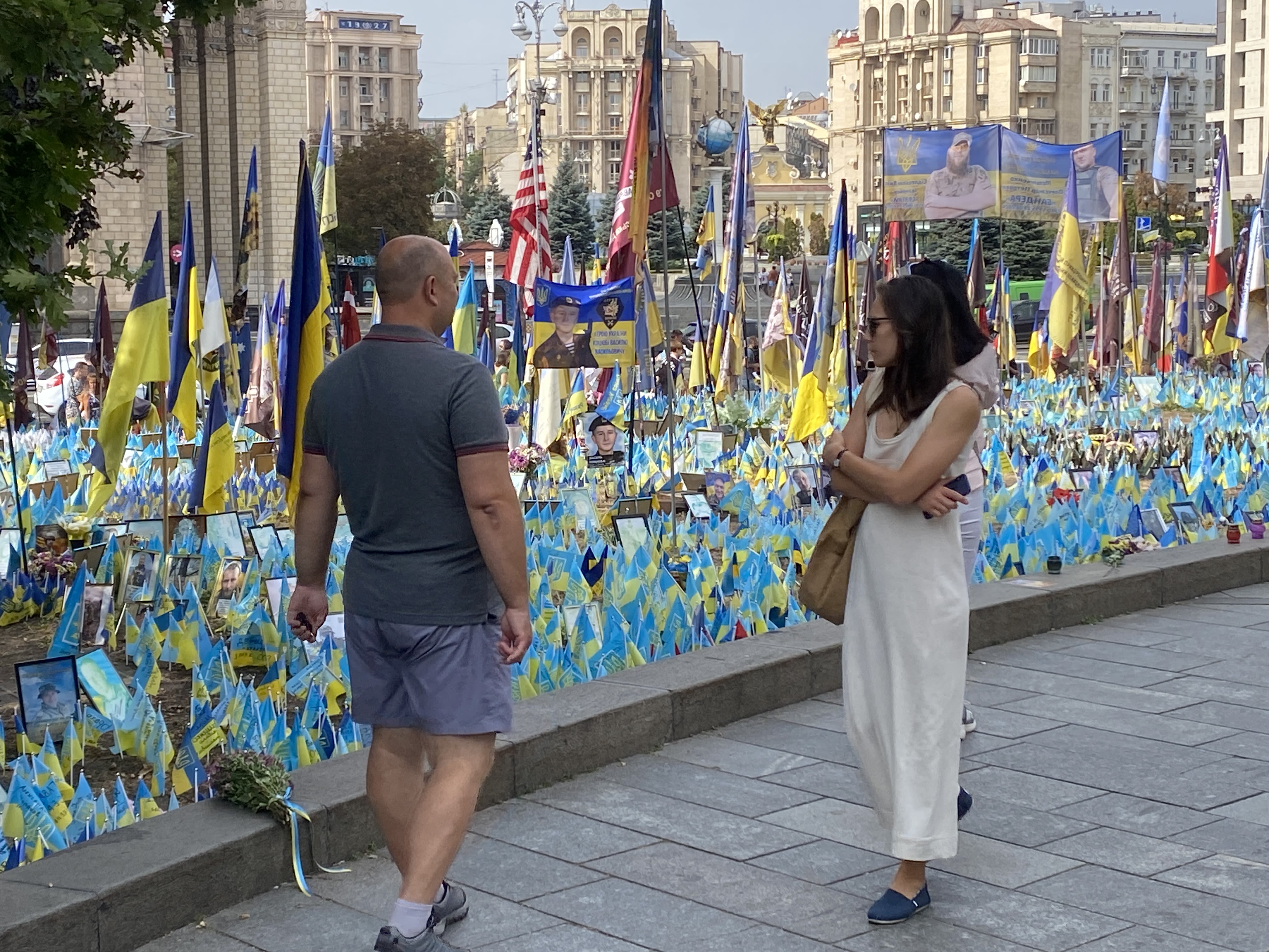Memorials in Maidan Square.